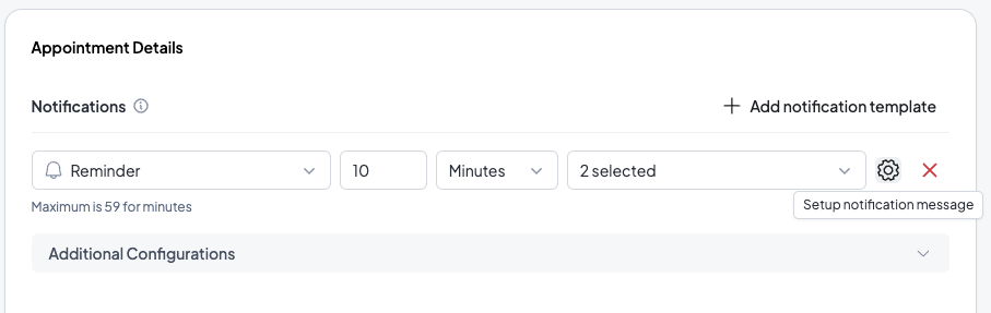 List of Template Notifications