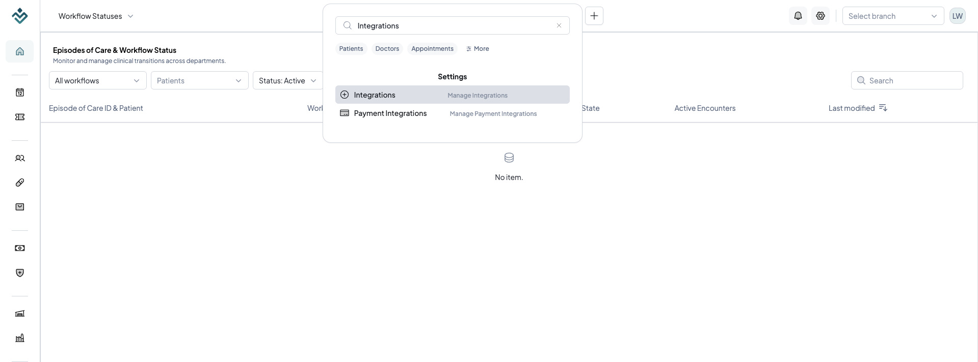 Global Search for Integrations