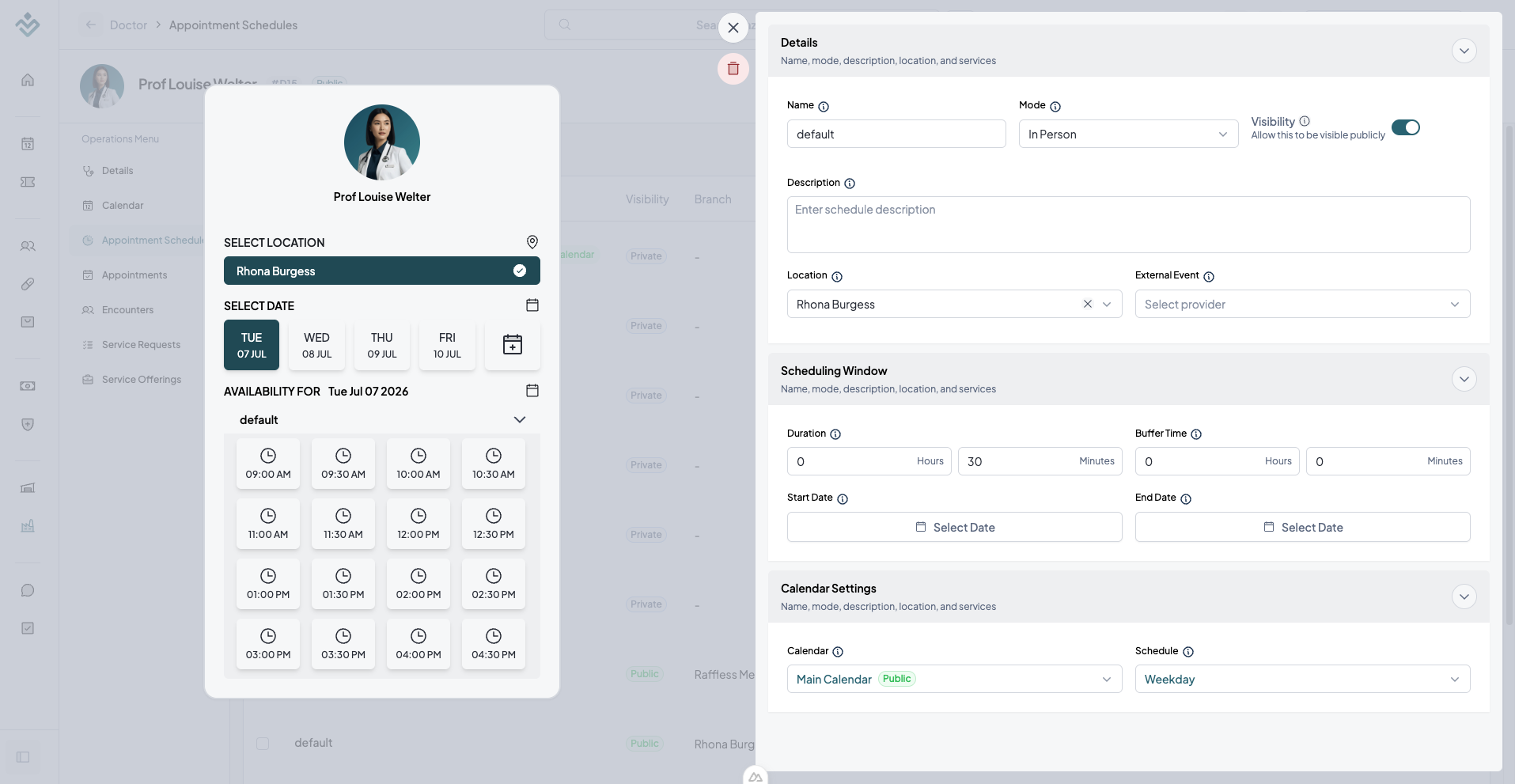 Appointment Schedule Visibility