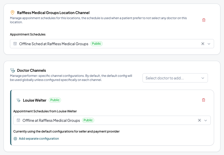 Service Offerings Booking Channels