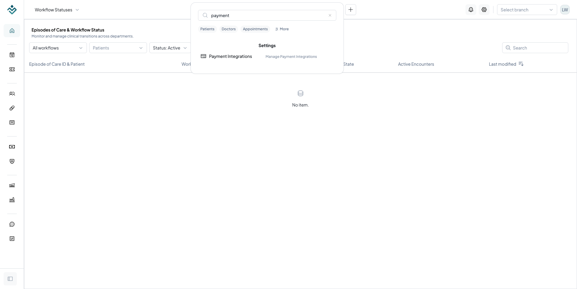 Global Search for Payment Integrations